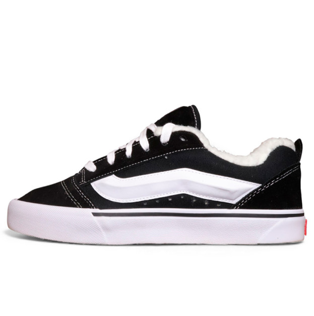 Vans Knu Skool Black White with Fur