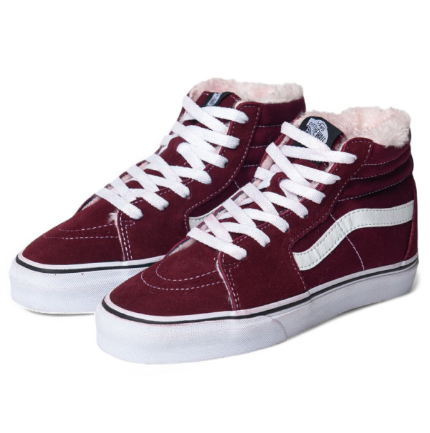 Vans Old Skool High Bordo White С МЕХОМ